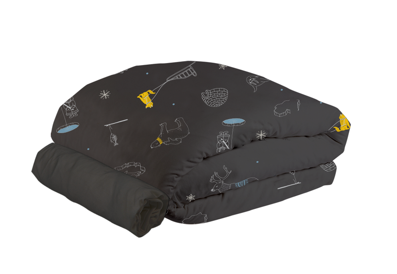 סט מצעים למיטת תינוק בצבע שחור משופשף קולקציית מתחת לאפס, ללא ציפית - NDOTO TEXTILE